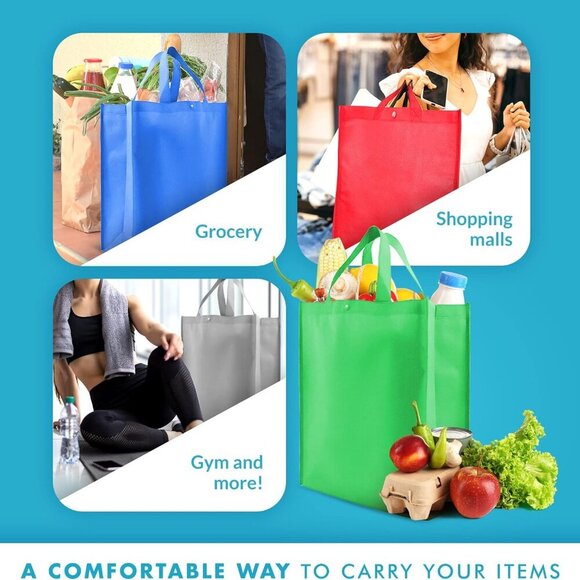 Reusable Grocery Bags, Durable Tote Bags, Shopping Bags for Groceries, Utility T - Picture 5 of 6